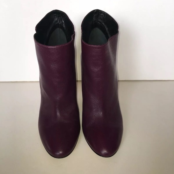Oscar De La Renta Eggplant Booties Ombré Heel 37 - Picture 5 of 5